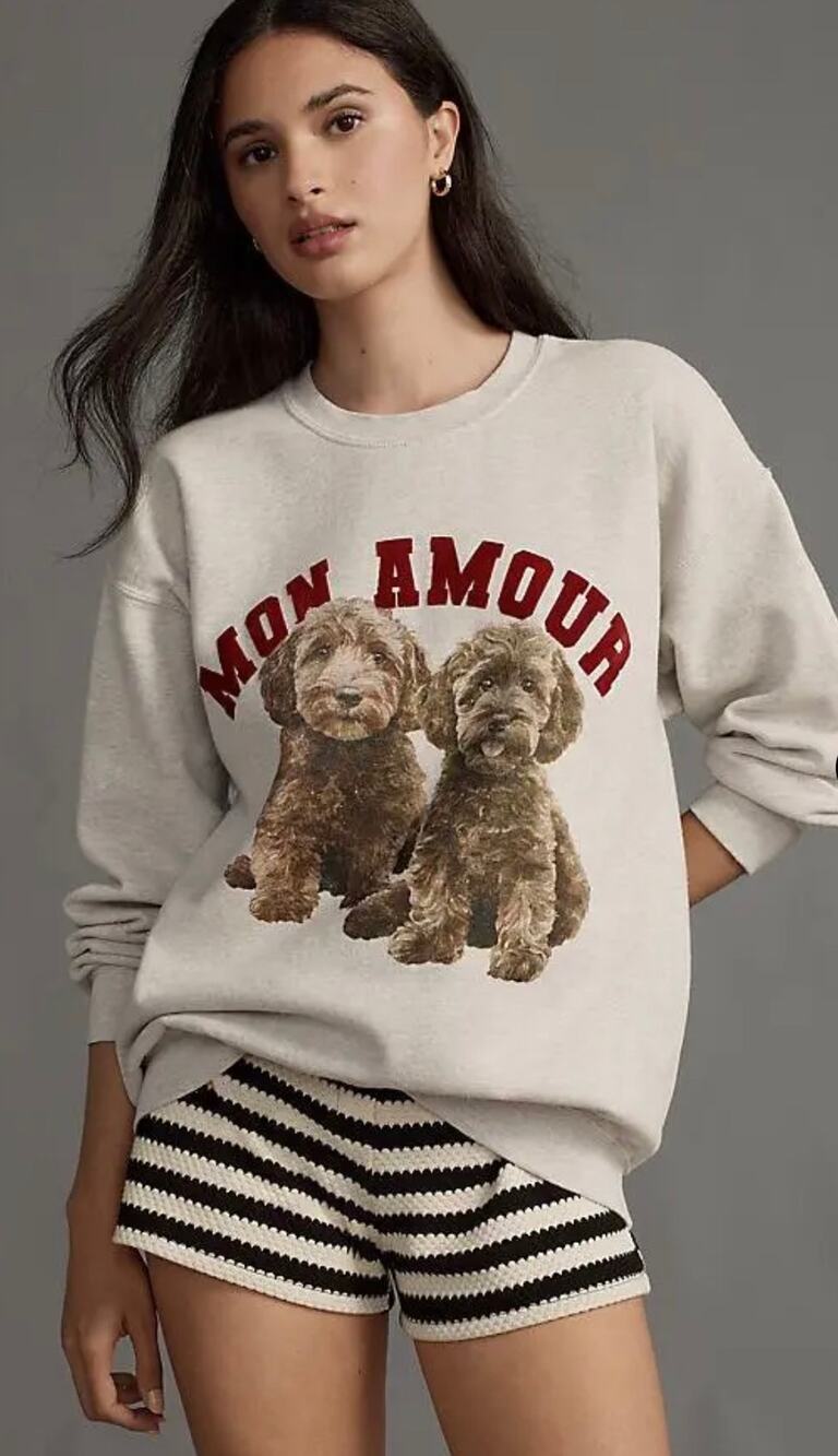 Anthropologie Dogs Graphic Sweatshirt Size Small